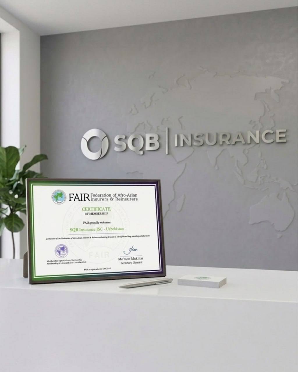 “SQB Insurance” sug‘urta kompaniyasi  Afro-Osiyo sug‘urta va qayta sug‘urta qiluvchilar federatsiyasi (FAIR) a’zoligiga rasman qabul qilindi 